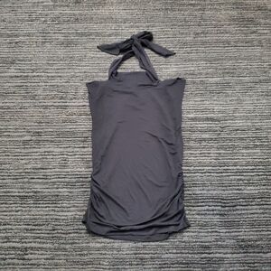 NWT Anthropologie Size M Black Tie Cowl Neck Ruched Scarf Tank Top